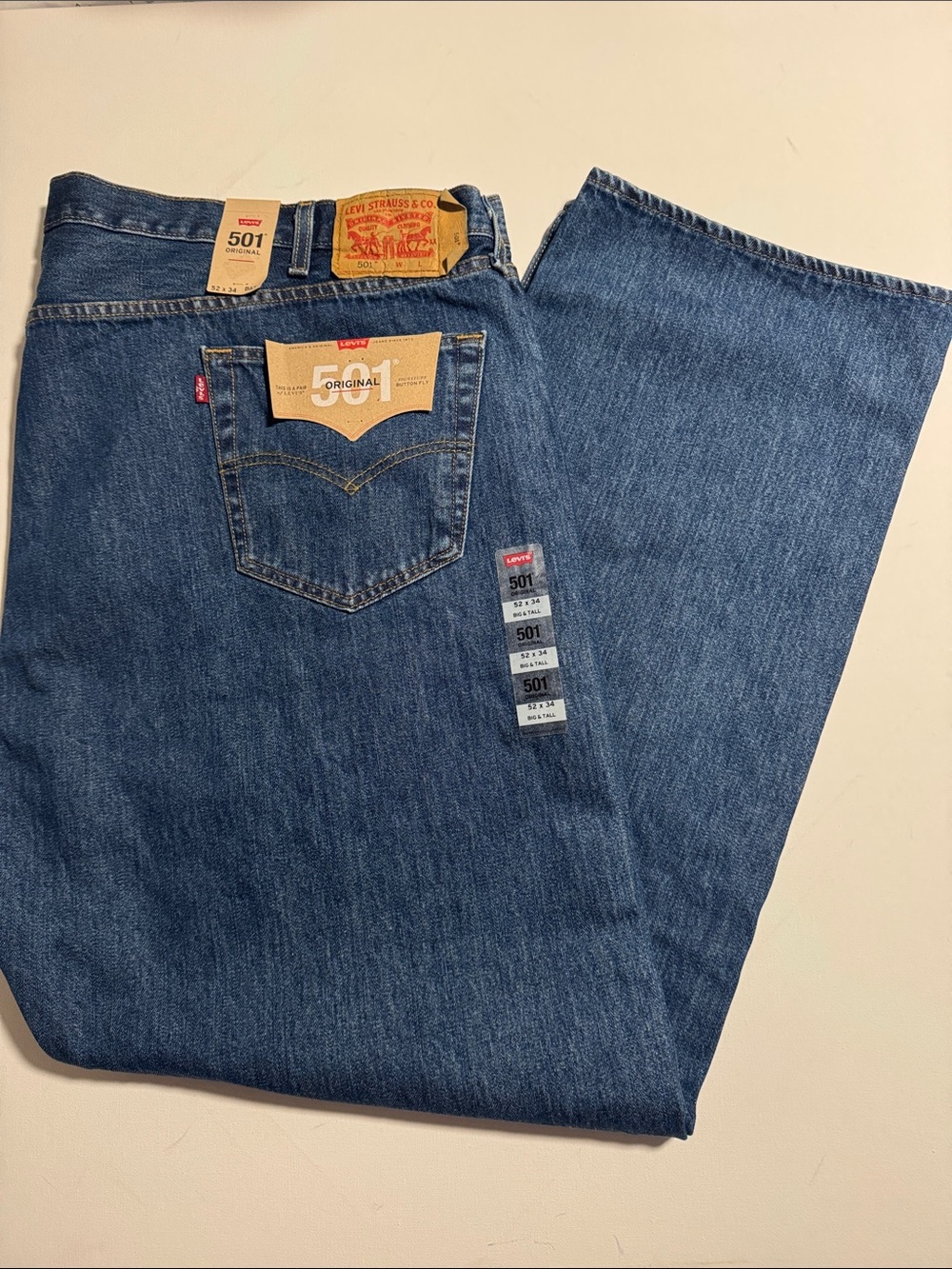 Levis 501 Jeans Mens 52 34 Button Fly